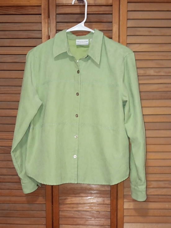 Alfred Dunner Tops - Alfred Dunner Sage Green Casual Button-Down Shirt EUC